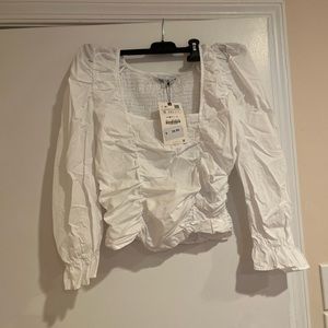 Zara white top size small
